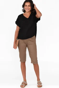 Shorts<Cafe Latte Tora Chocolate Stretch Shorts