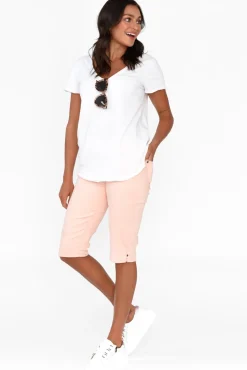 Shorts<Cafe Latte Tora Pink Stretch Shorts