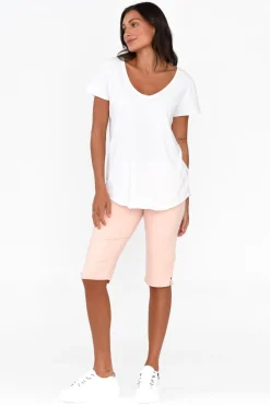 Shorts<Cafe Latte Tora Pink Stretch Shorts