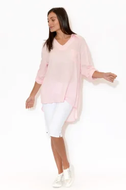 Shorts<Cafe Latte Tora White Stretch Shorts