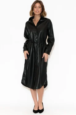 Jackets<Brave u0026 True Trinity Black Faux Leather Dress