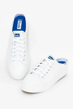 White Sneakers<Keds Triple Kick White Leather Mule Sneaker