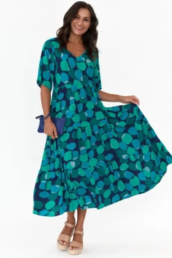 Midi Dresses<Slate the Label Tully Blue Spot Maxi Dress