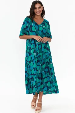 Midi Dresses<Slate the Label Tully Blue Spot Maxi Dress