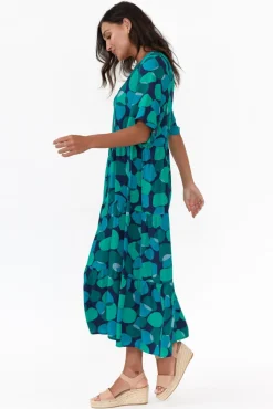 Midi Dresses<Slate the Label Tully Blue Spot Maxi Dress