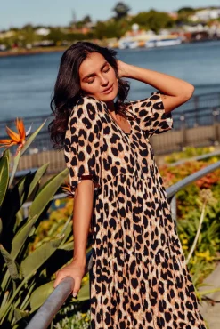 Maxi Dresses<Slate the Label Tully Brown Leopard Maxi Dress