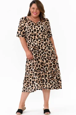 Maxi Dresses<Slate the Label Tully Brown Leopard Maxi Dress