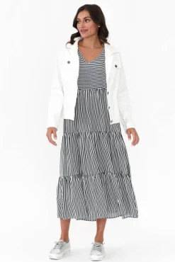 Maxi Dresses<Slate the Label Tully Navy Stripe Maxi Dress