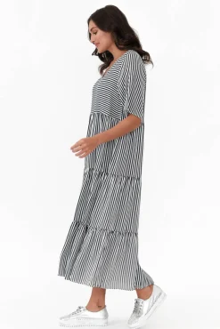Maxi Dresses<Slate the Label Tully Navy Stripe Maxi Dress