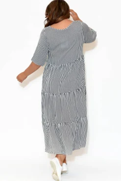 Maxi Dresses<Slate the Label Tully Navy Stripe Maxi Dress