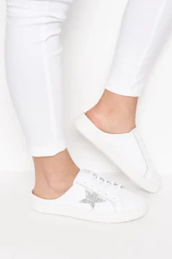 White Sneakers<Alfie and Evie Vango Silver Leather Mule Sneaker