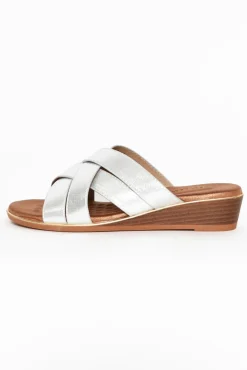 Slides<Laguna Quays Vanish Silver Cross Over Slide