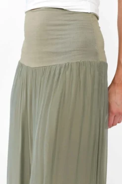 Pants<Fabuler Vernon Sage Silk Wide Leg Pant