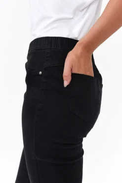 Jeans<Threadz Verona Black Cotton Stretch Jean