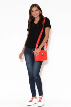 Sleeved Tops<Lou Lou Veronica Black Bamboo Tee