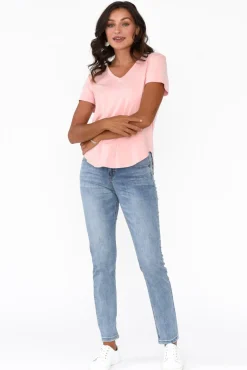 Sleeved Tops<Lou Lou Veronica Rose Bamboo Tee