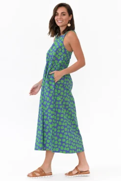Cotton Dresses<Wear Colour Waldon Green Spot Cotton Dress