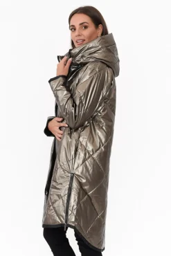 Coats<Tirelli Waldorf Bronze Zip Hem Winter Coat