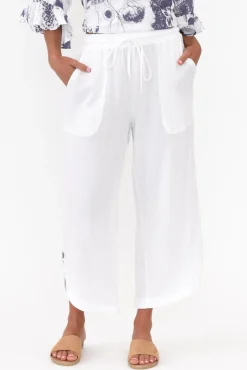 Pants<Hourglass Wallace White Crinkle Cotton Pant