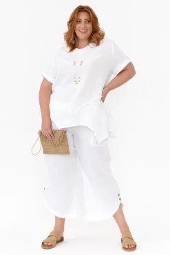 Pants<Hourglass Wallace White Crinkle Cotton Pant