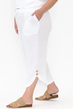 Pants<Hourglass Wallace White Crinkle Cotton Pant