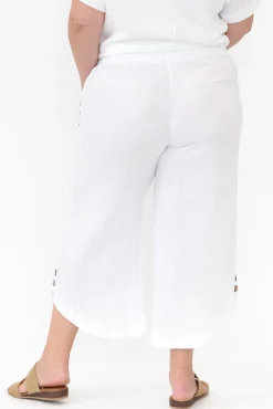 Pants<Hourglass Wallace White Crinkle Cotton Pant