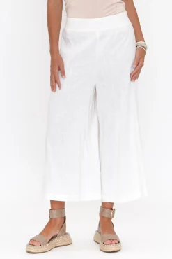 Pants<Willow Tree Walsh White Button Wide Leg Pant