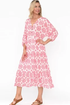 Cotton Dresses<Namastai Weston Red Fiesta Cotton Midi Dress