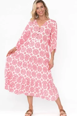 Cotton Dresses<Namastai Weston Red Fiesta Cotton Midi Dress