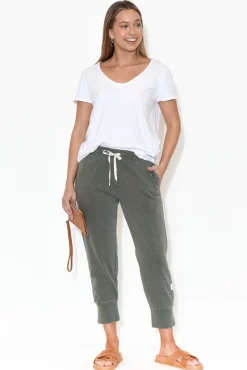 Cotton Tops<Elm White Cotton Fundamental Vee Tee