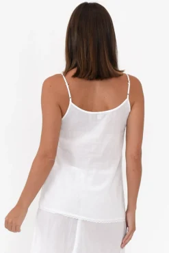 Cotton Tops<Orientique White Cotton Slip Cami