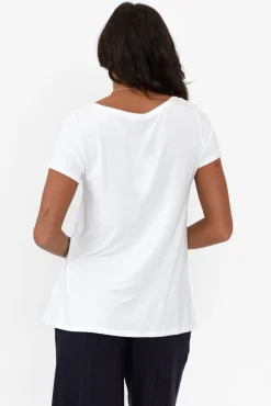 Sleeved Tops<Tani White Micro Modal Swing Tee