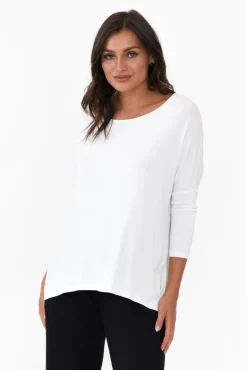 Sleeved Tops<Betty Basics White Milan 3/4 Sleeve Top