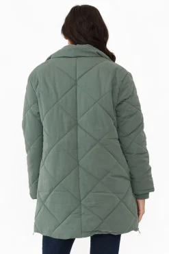 Jackets<Foxwood Whitley Green Longline Puffer Jacket