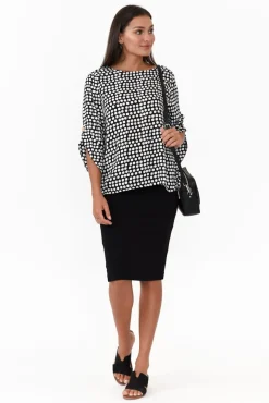 Skirts<Lou Lou Whitney Black Bamboo Tube Skirt