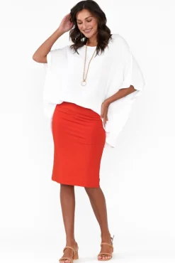Skirts<Lou Lou Whitney Red Bamboo Tube Skirt