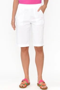 Shorts<Threadz Wilson White Cotton Short