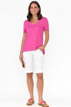 Shorts<Threadz Wilson White Cotton Short