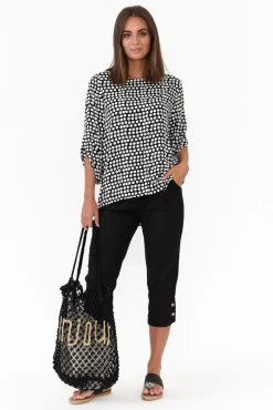 Pants<Willow Tree Wright Black Linen Blend Stretch Pant