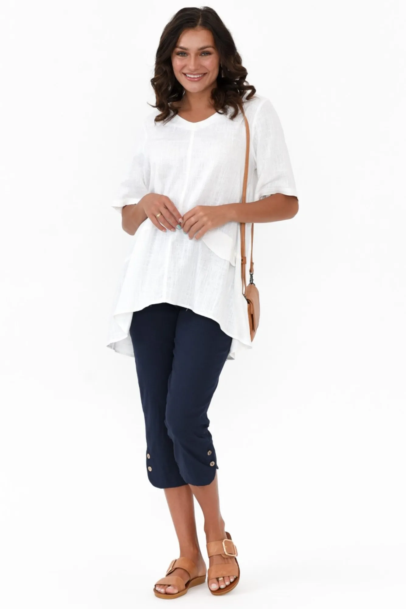 Pants<Willow Tree Wright Navy Linen Blend Stretch Pant