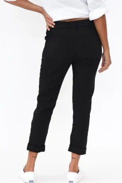 Pants<La Strada Zachary Black Foil Stretch Pant