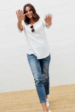 Jeans<Threadz Zadie Distressed Blue Stretch Jean