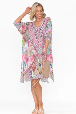 Above Knee Dresses<Fashion Spectrum Zahara Pink Silk Dress