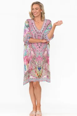 Above Knee Dresses<Fashion Spectrum Zahara Pink Silk Dress