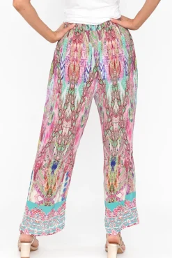 Pants<Fashion Spectrum Zahara Pink Silk Wide Leg Pant