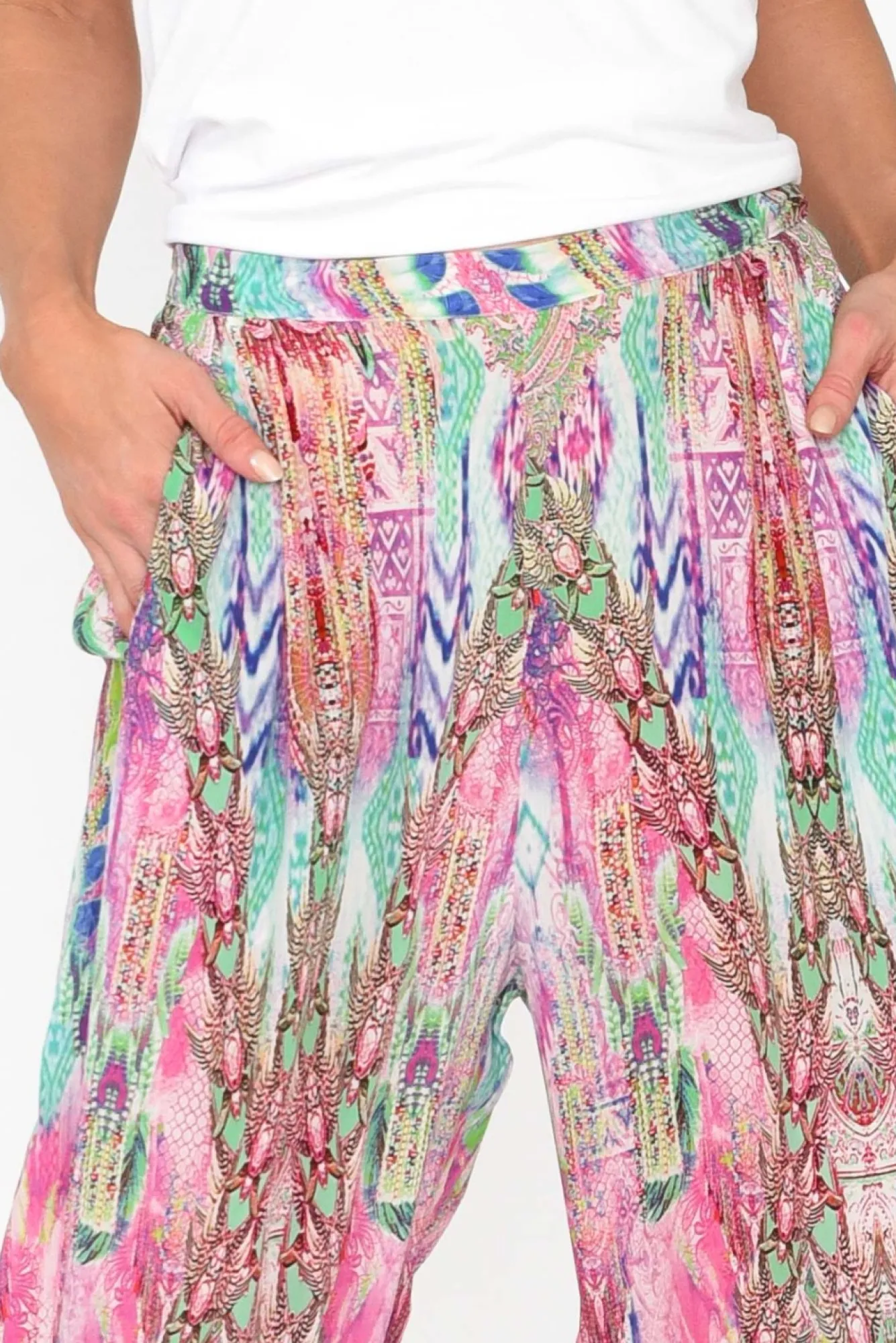 Pants<Fashion Spectrum Zahara Pink Silk Wide Leg Pant