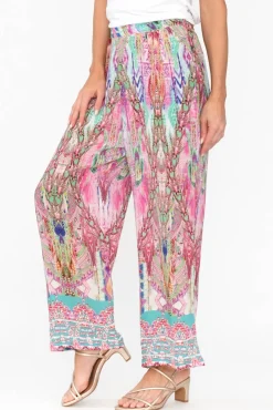 Pants<Fashion Spectrum Zahara Pink Silk Wide Leg Pant