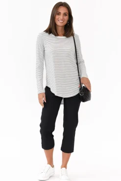 Pants<Orientique Zara Black Cotton Cropped Stretch Pant