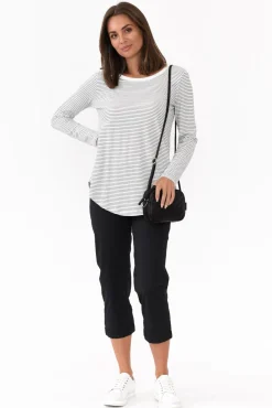 Pants<Orientique Zara Black Cotton Cropped Stretch Pant