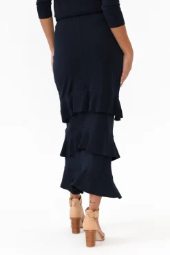 Skirts<Illium Zella Navy Tiered Frill Skirt